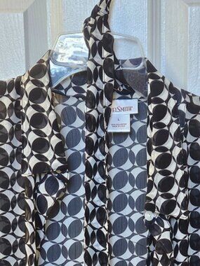 TravelSmith Sheer Geometric Print Duster Cardigan L